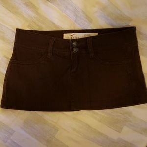 Hollister brown mini skirt